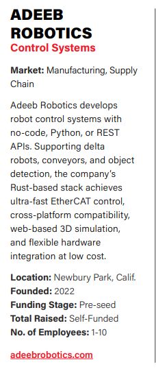 Adeeb Robotics profile in the Robotics Startup Radar 2025 report